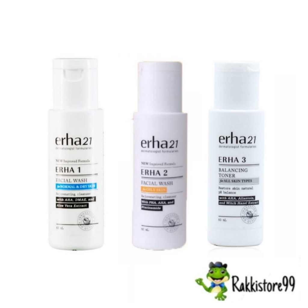 ❣️Rakkistore99❣️Erha21 DF Facial Wash For Normal Skin l For Oily Skin 60ml | Toner For All Skin Type 60ml