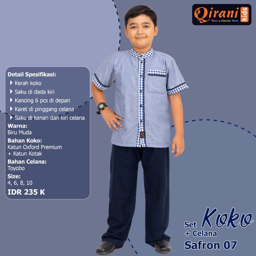 SARIMBIT 002 - SET KOKO ANAK + CELANA QIRANI SAFRON 07