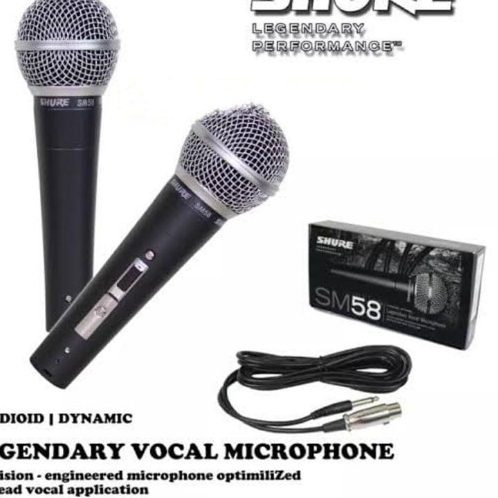 Model baru - MICROPHONE SHURE SM 58 MIKROFON SHURE SM-58 MIC KABEL SM58 VOCAL DYNAMIC MIK  MICROPHON