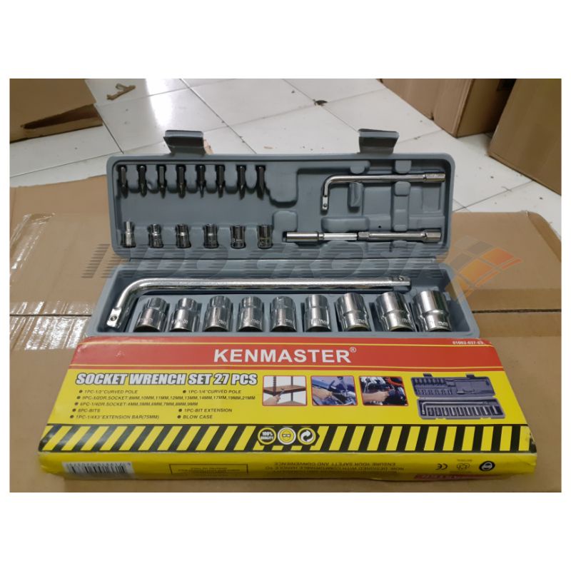 KENMASTER Kunci Sok Set 27 Pcs Kunci Socket Wrench Sock Motor Murah Berkualitas