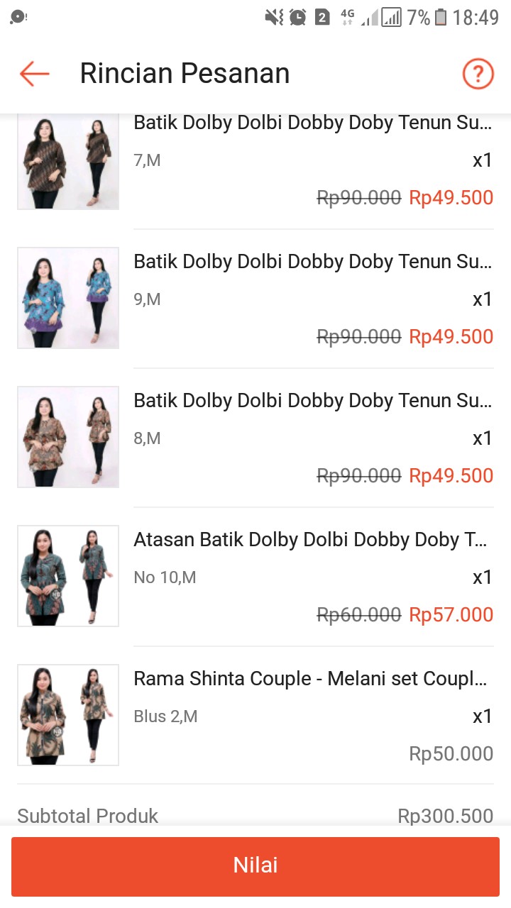 Batik Dolby Dolbi Dobby Doby Tenun Sutra Tulis Katun Atbm Baron Atasan Batik Wanita Sogan Srg308