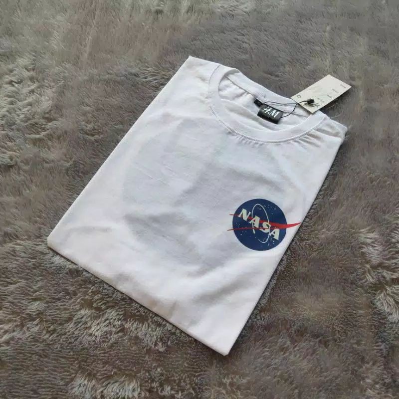 Kaos H&amp;M Nasa Logo Basic Global Fulltag &amp; Lebel