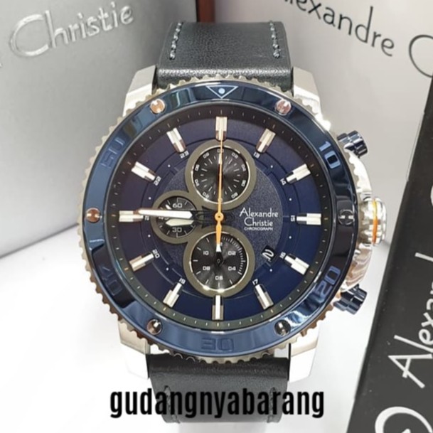 JAM TANGAN PRIA - LAKI - COWOK ALEXANDRE CHRISTIE AC 6509 SILVER BLUE BIRU ORIGINAL