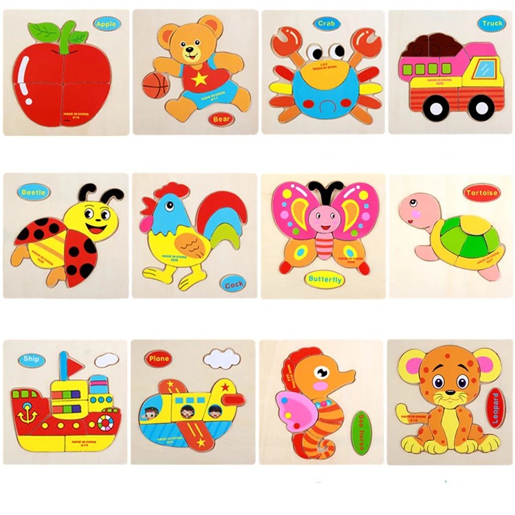 Puzzle Kayu 2D Wooden Puzzle Mini Puzzle Kayu Mainan Puzzle Anak Mainan Kayu 265-1