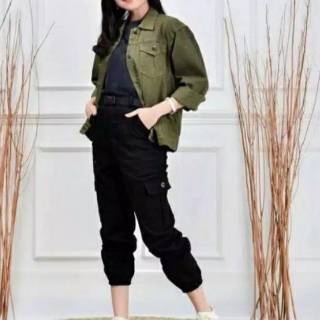  celana  jogger  cargo  wanita  Shopee Indonesia