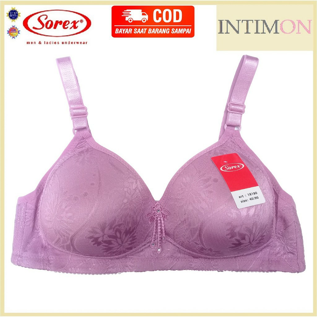 gos  Bra BH SOREX 18180 Tanpa Kawat Busa Tipis Pakaian Dalam Underwear Wanita Bra Ukuran 36/42