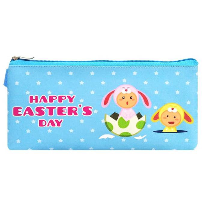 promo Easter Case RABBIT KIDS BIRU Souvenir Dompet Pouch Paskah Passover Day