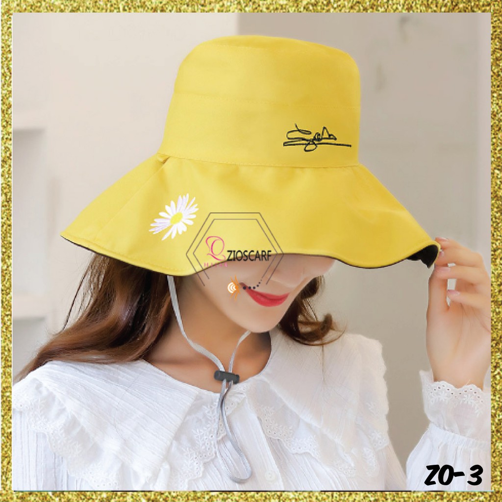 TOPI PANTAI OUTDOOR VISOR PELINDUNG SUMMER BUCKET ANTI UV MATAHARI LIPAT LEBAR IMPORT WANITA PRIA ZO