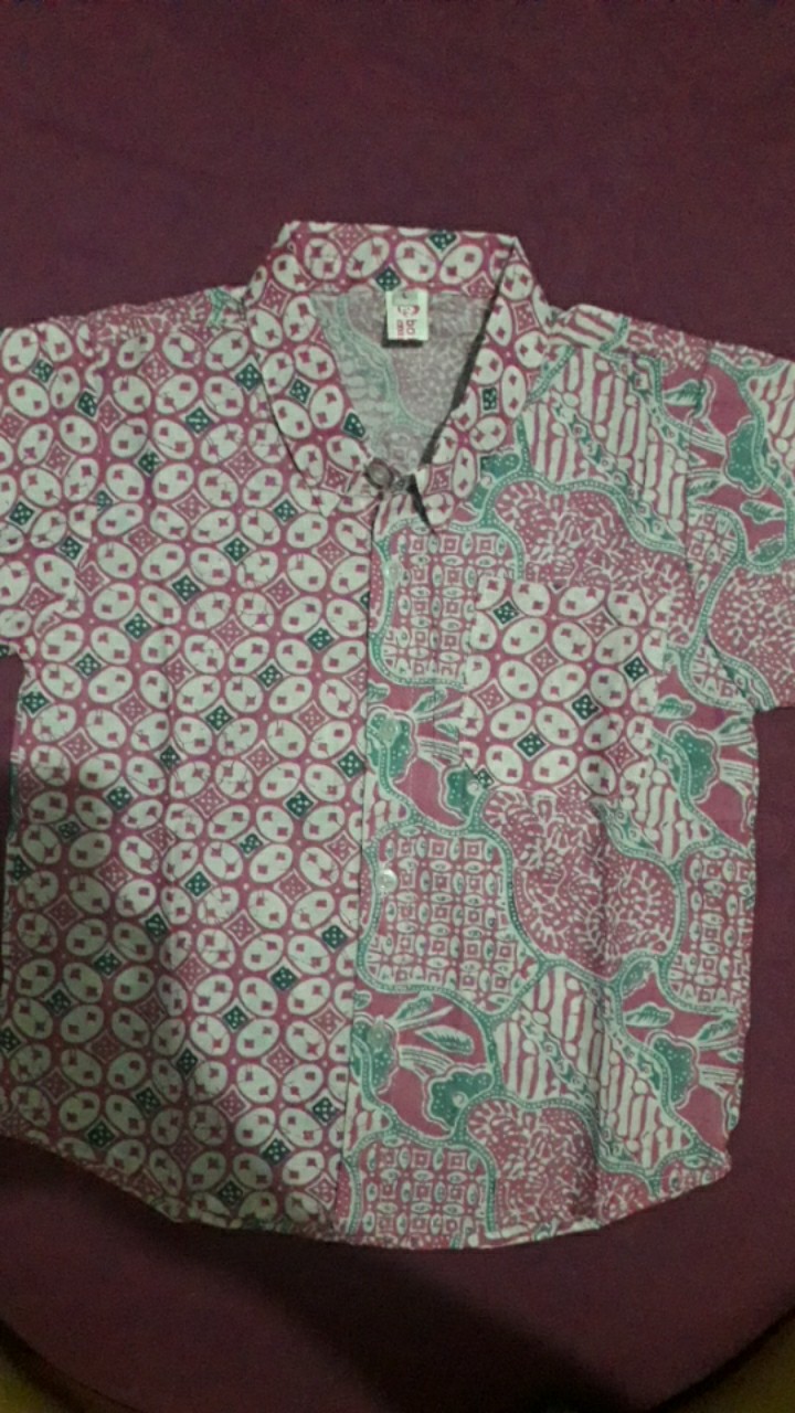 Kemeja Batik Anak Cewek Cowok Batik Pastel Soft Kombinasi Motif Biru Lilac Pink Toska Orange Salem