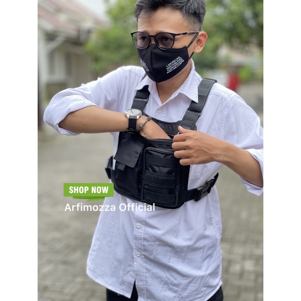 TAS DADA PRIA TERBARU CHEST RIG BAG ORIGINAL NEISDA BLACK V4