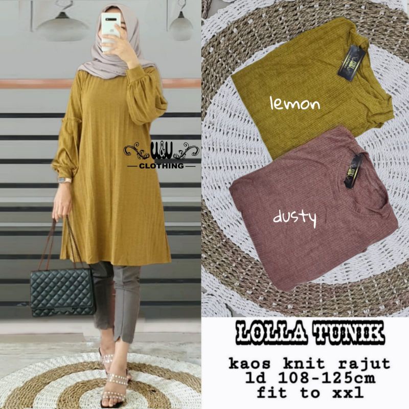 Lolla Tunik By W&w , Kaos Knit Rajut
