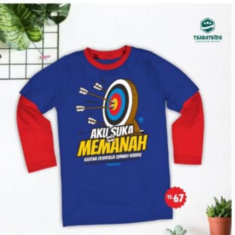 Kaos Tsabat Kids Lengan Panjang | Baju Anak Islami Dakwah Sunnah | Karakter Islam Laki laki Cowok Ce