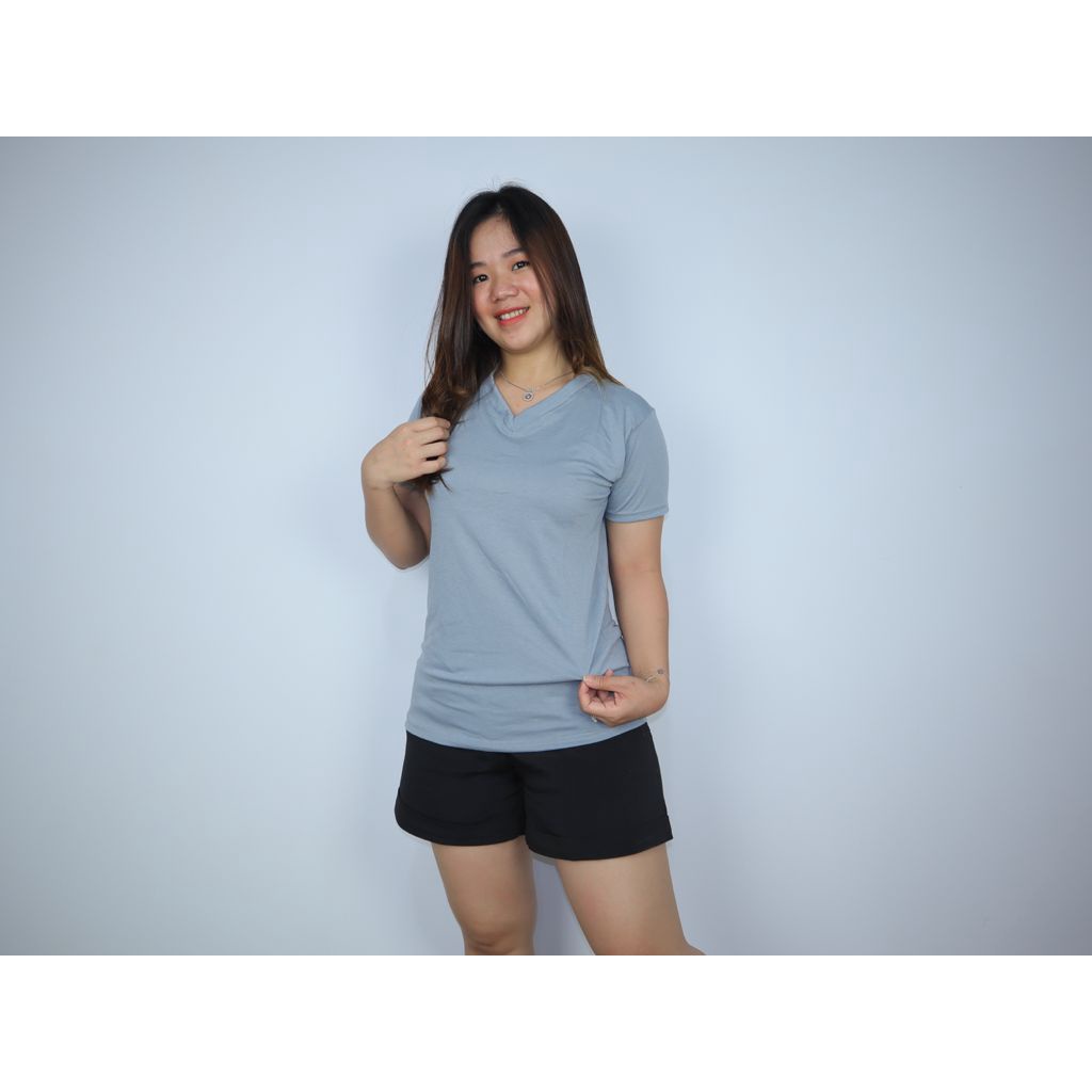 VNECK PENDEK XL / KAOS POLOS BASIC VNECK PENDEK XL / ATASAN PAKAIAN WANITA MURAH / BAHAN SPANDEK