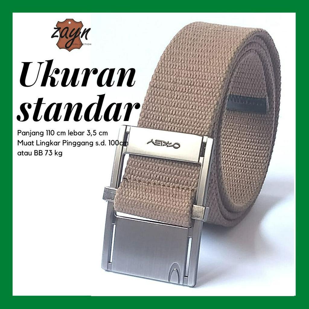 Ikat Pinggang Pria Sabuk Kanvas Buckle Stainless Men Belt Cewek Cowok Gesper Katun Tebal Tactical