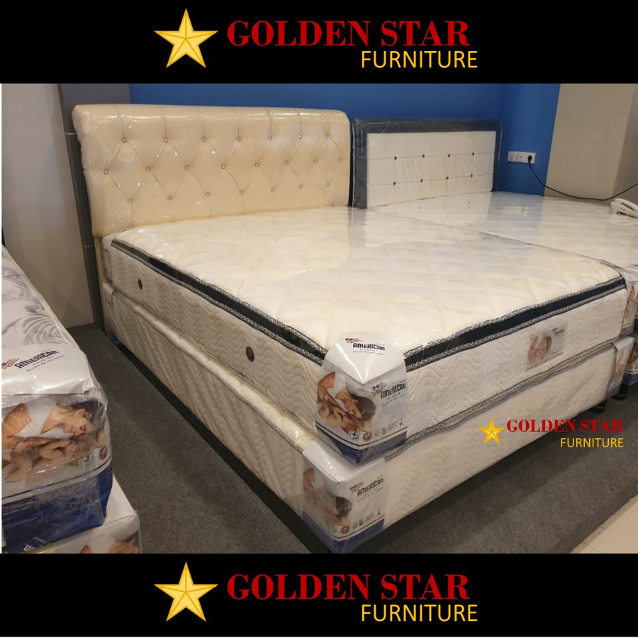 SET / Kasur American Pillo Supreme Double Matras Pillow Top Spring bed