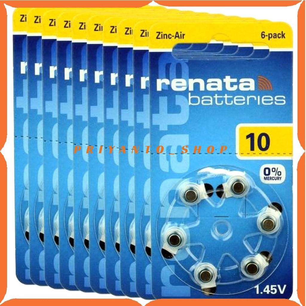 Battery Baterai batre Renata za10 10 A10 OriginaL Hearing Aid Battery Perbiji