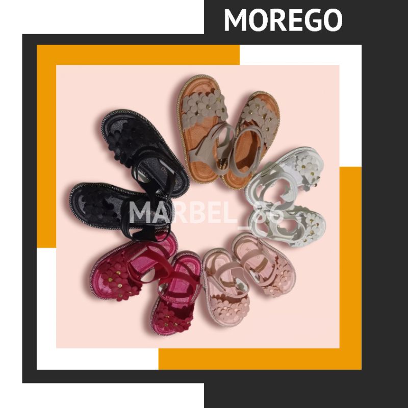 sandal gesper jelly motif bunga bunga morego
