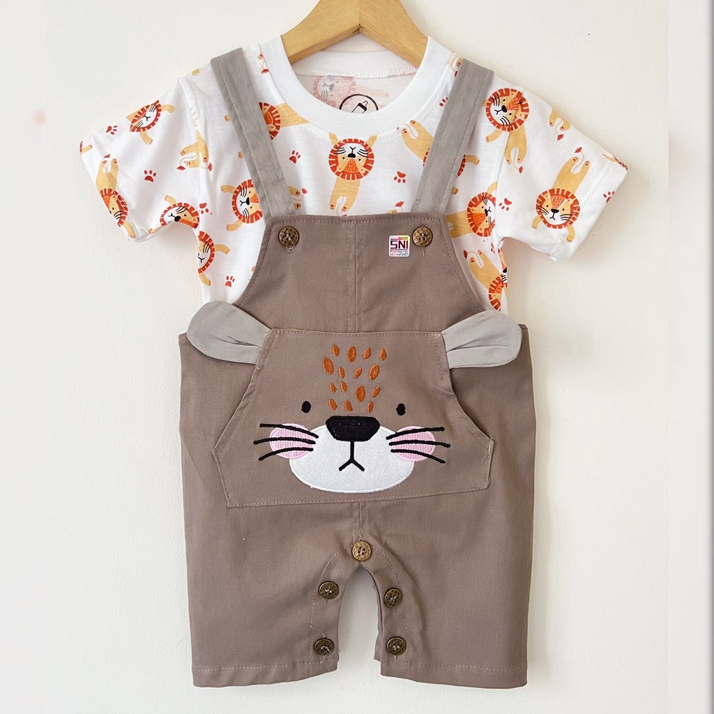 ORI BABYBEB PREMIUM CHINOS Overall SUIT 1-3 tahun Baju Setelan Celana Pergi Jalan Fashion Anak Bayi Cowok Laki Terlaris Lucu