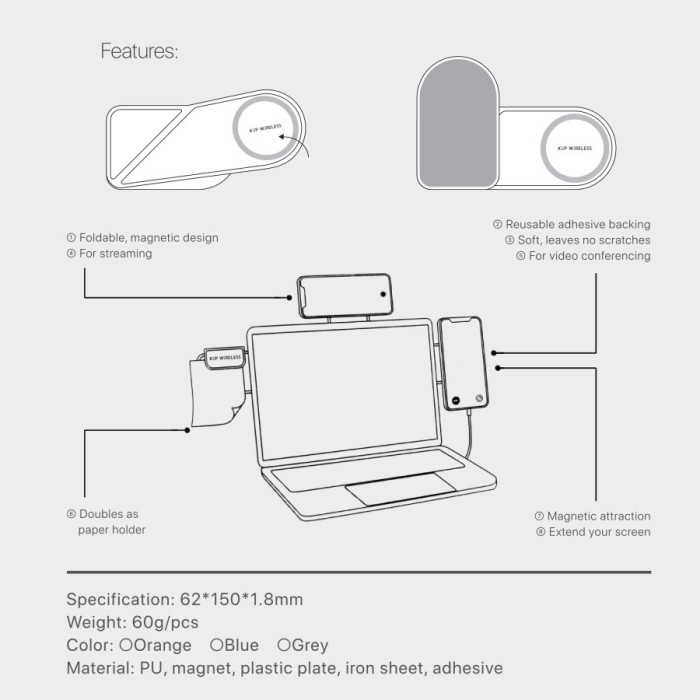 KIIP L1 LAPTOP MAGNETIC PHONE HOLDER UNIVERSAL