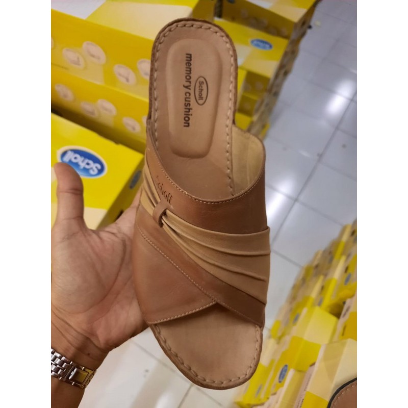 Sandal scholl wedges original sale kulit