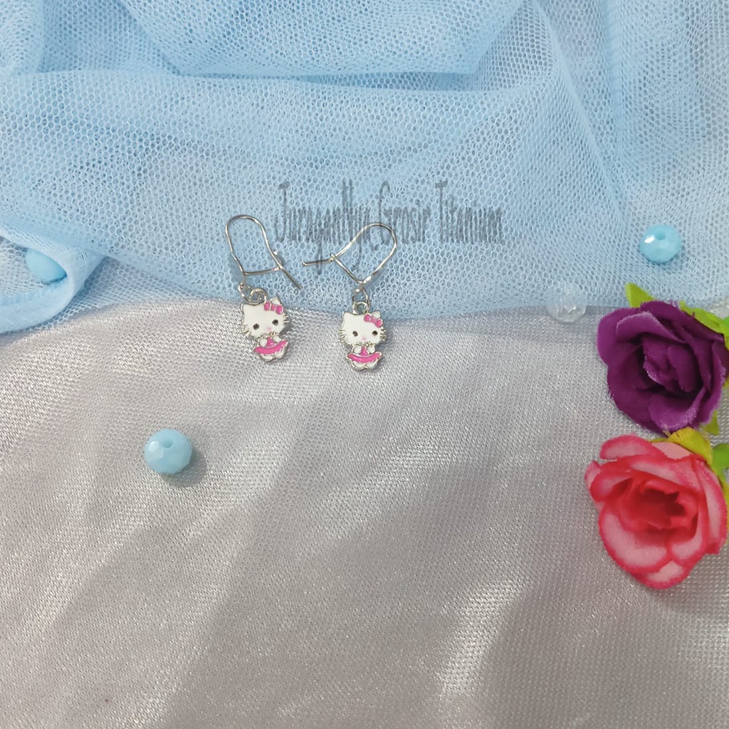 TITANIUM ANTING JURAI SILVER KARAKTER ANAK STYLE KOREA SUPER ELOK ANTIK ANTI KARAT&amp;ANTI LUNTUR