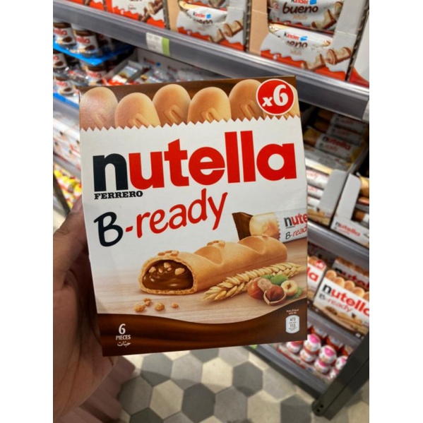 [HALAL] Nutella B-Ready T6 132gr Nutela Fererro BReady Wafer Isi 6pc Cokelat Hazelnut Bueno