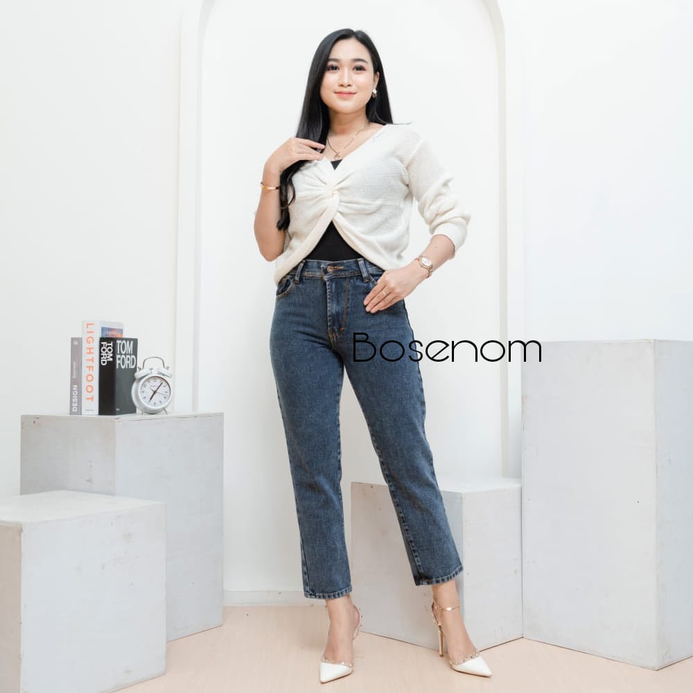 New!! Celana boyfriend jeans wanita snow blue snow black ala korea murah jeans cewek import  kekinian