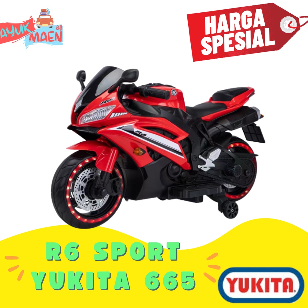 Maenan Anak Motor Aki R6 SPORT YUKITA 665 - Motoran Aki Sport Anak NEW
