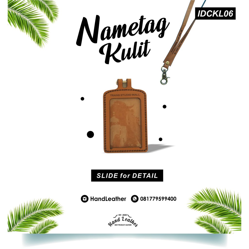 

Name tag holder kulit asli id card holder kualitas premium