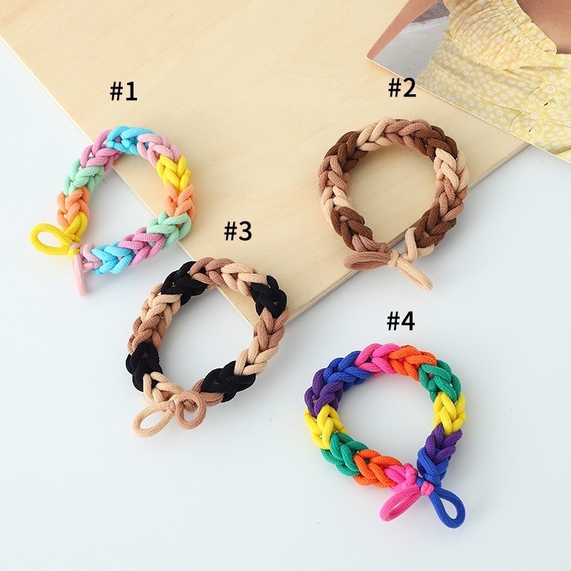 [Delunashop_Acc]Ikat rambut donat karet donat pita anak ikat rambut scrunchie warna warni