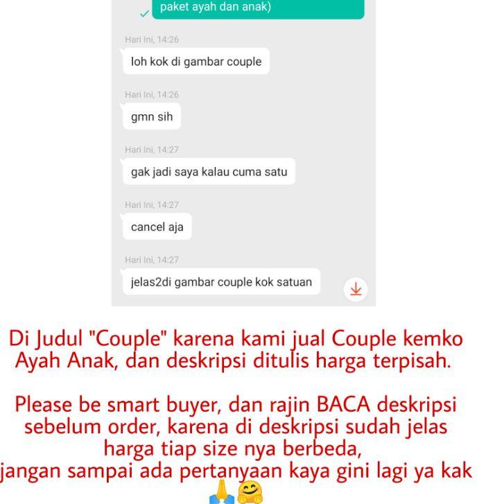 Laris LR088 Kemko couple Ayah anak, baju koko couple, kemeja koko bayi