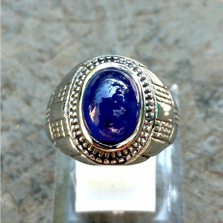 MGS Cincin Batu Mulia Natural Sapphire Blue Safir