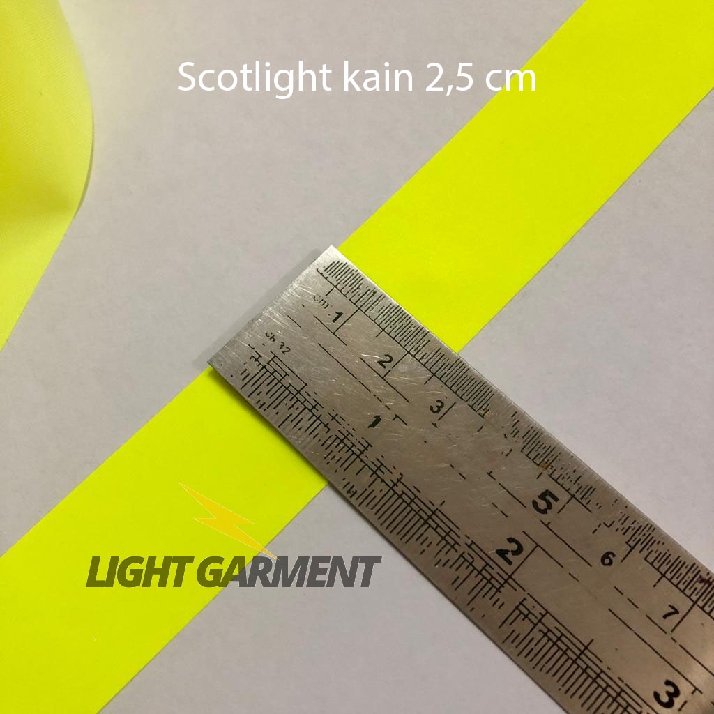 Pita Scotlight / Scotchlite / Skotlet Kain Warna lebar 2,5 cm isi 100 meter / Kain reflektif reflektor reflective pemantul cahaya