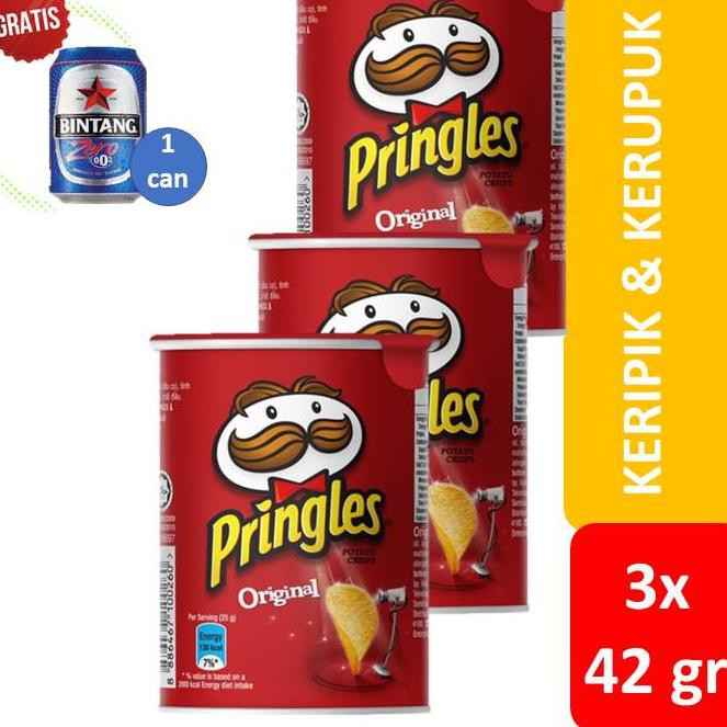 

Pringles Original 42 gr x 3 pcs Free Bintang 0.0% Can 330ml