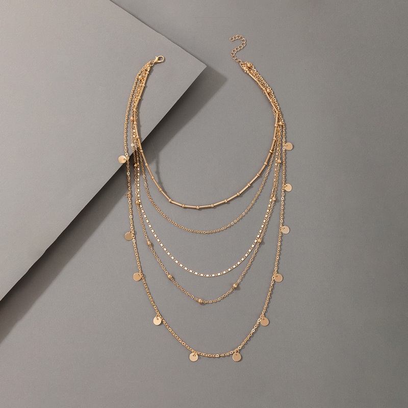 Kalung Rantai Banyak Lapis Bahan Alloy Untuk Wanita