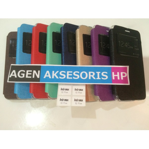 Flip Cover Andromax E2+ E2 Plus 4.5" Leather Case / Sarung HP