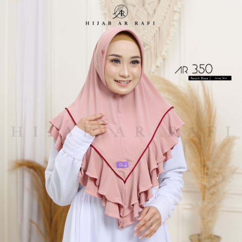 Hijab arrafi AR 350 standar new arrival hijab instan | INAYAHHIJAB-Peach bluse