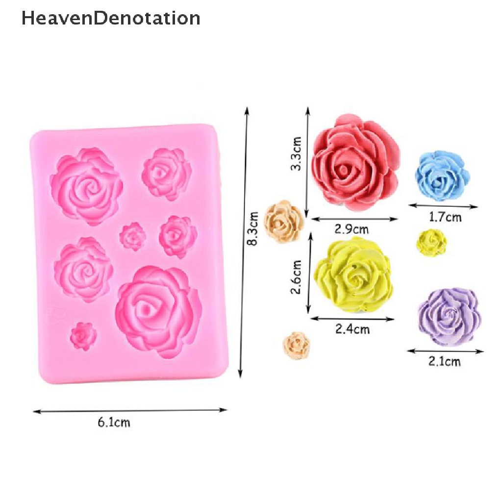 [HeavenDenotation] Rose Flower Silicone Mold Cake Decorating Tool Candy Clay Chocolate Fondant