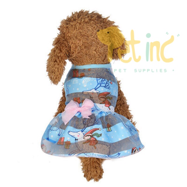 Pet cinderella dress on blue