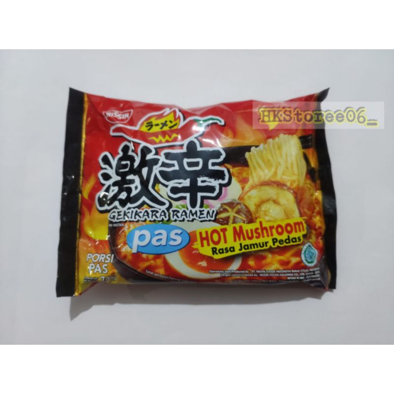 Mie Nissin Gekikara pas jamur pedas (kuah) HALAL BER MUI