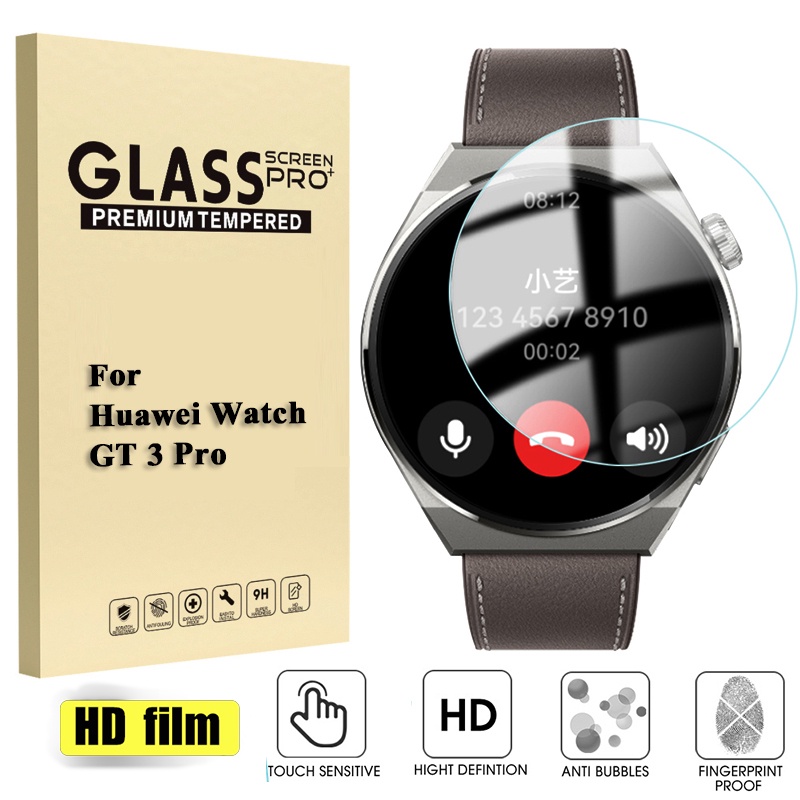 Pelindung Layar Tempered Glass HD Transparan Anti Pecah / Debu / Sidik Jari Untuk Huawei Watch GT 3 Pro