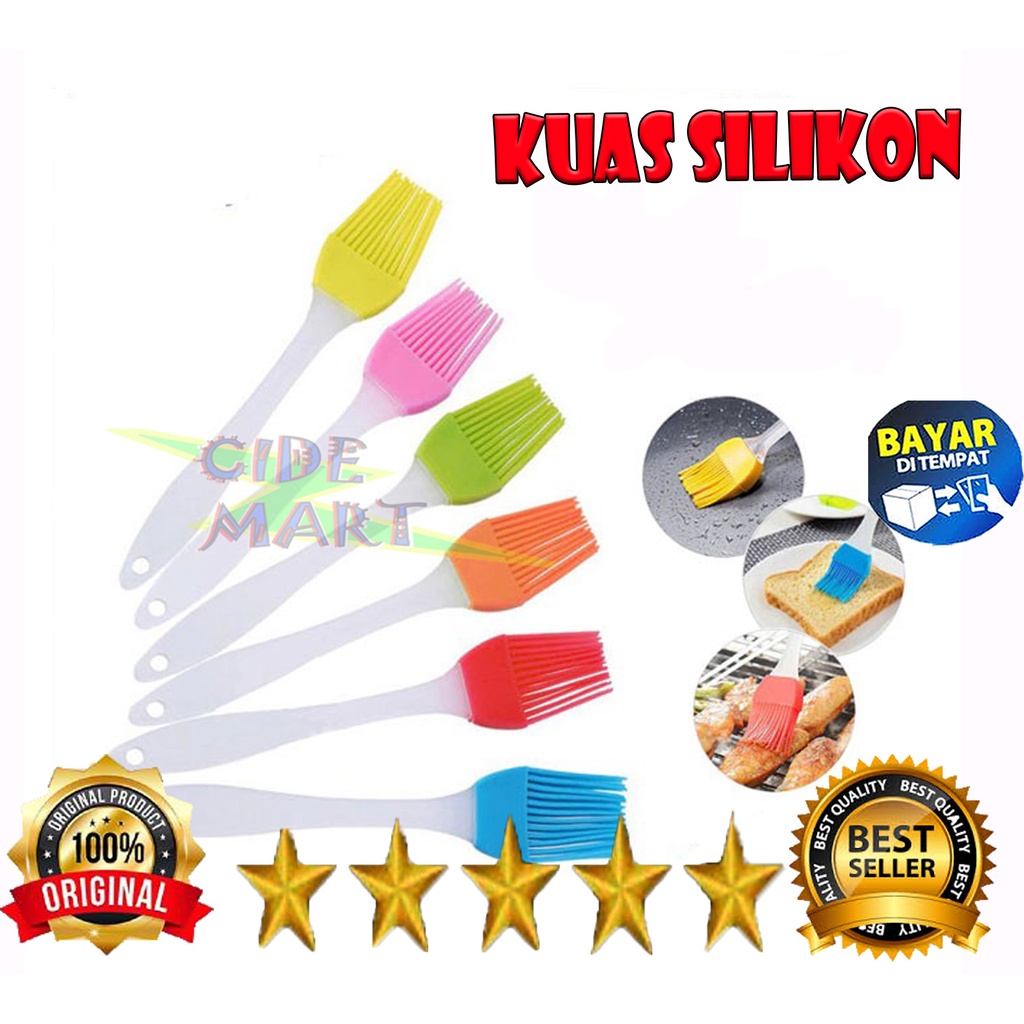 Kuas Silikon Brush Mentega Saus Food Grade Oles Bumbu Roti Barbeque BBQ Kue Masker Muka Serbaguna