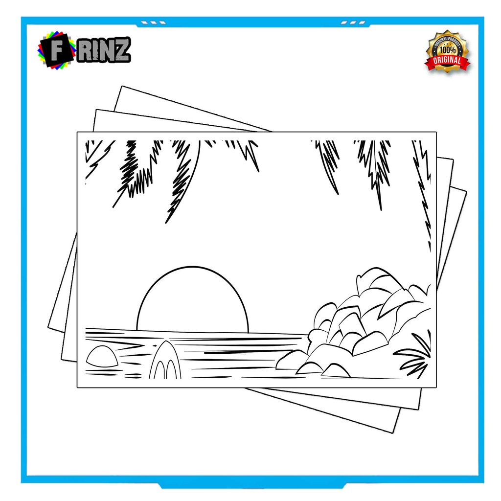 Gambar Sketsa Mewarnai ~ 17 . Pemandangan Part 1 / Seketsa Lukis / Drawing Sketch / Menggambar-14