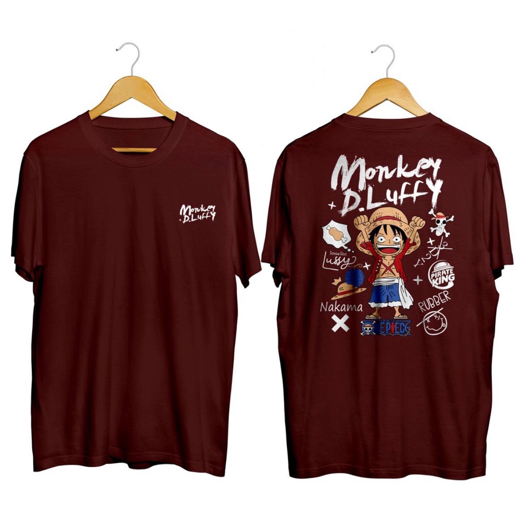 Kaos Anime One Piece Monkey D Luffy Cotton Combeb 24s