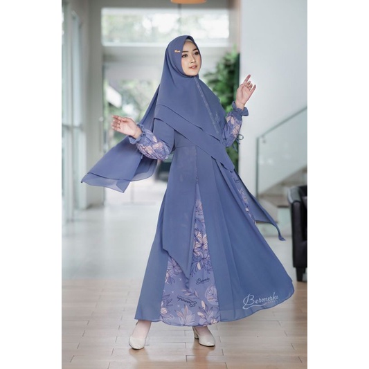 GAMIS MARWAH MALIKA SET SYARI BY BERMERKS SYARI/BUSUI/CERUTY FULL/KHIMAR 2 LAYER PED ANTEM/SET HIJAB