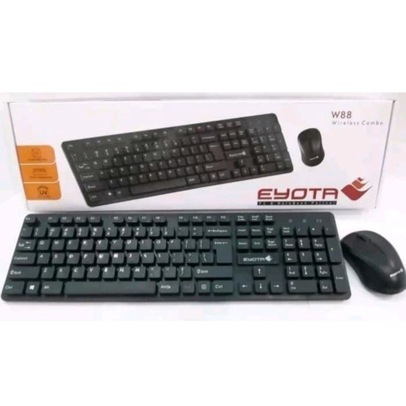 Combo keyboard mouse wireless murah-keyboard mouse wireless eyota w88 original
