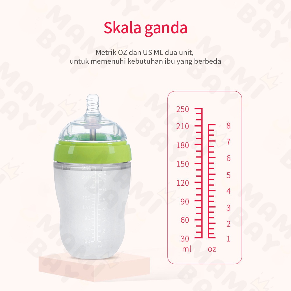 Mamibayi PIKO BELLO botol susu bayi dengan sedotan botol bayi bahan silikon lembut BPA free