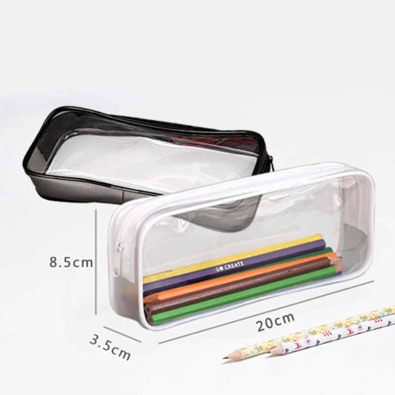 [1Pcs PVC  High Quality Multifunction Clear Storage Bag] [ Zipper Lock Large Capacity Pencil Case]