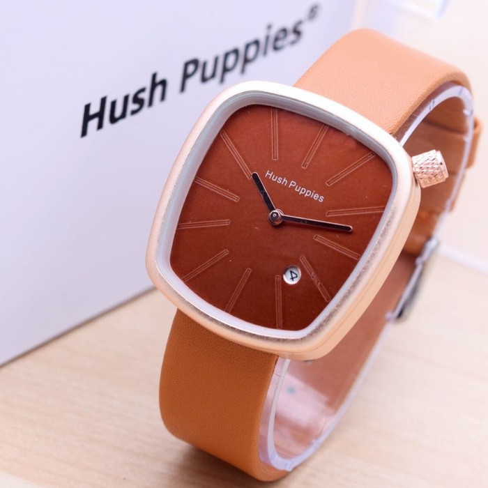 PA JAM TANGAN WANITA PRIA ANALOG HUSH PUPPIES FASHION SEGI KULIT TANGGAL GROSIR CASUAL COUPLE HP003