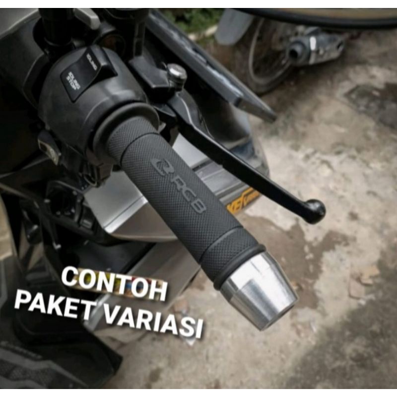 PAKET HANDGRIP RCB HG55 + BANDUL STANG FULL CROME UNIVERSAL MOTOR NMAX AEROX PCX ADV VARIO DLL